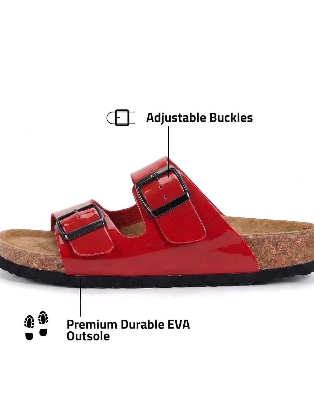 T TICCI Amazon Flexible Cork Footbed Sandals for Women - Arch Support adjustable - Picture 2 of 8